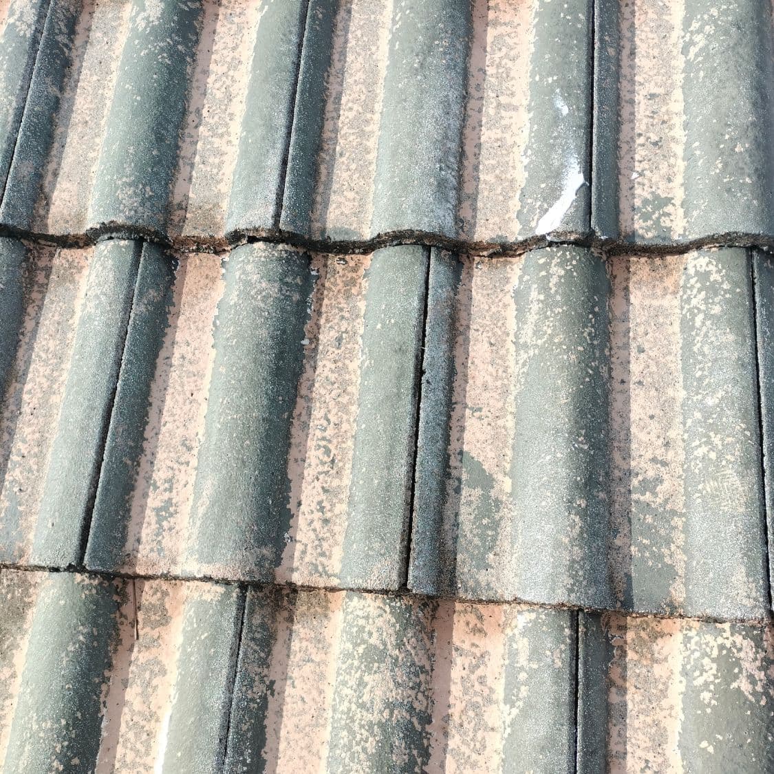 Concrete tile roof restore — before